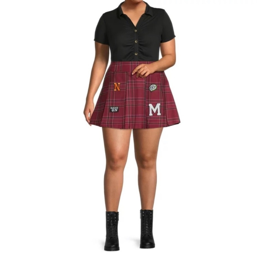 NB PLAID TENNIS SKIRT - BURGUNDY MULTI SIZES (NEW WITH TAGS) A20